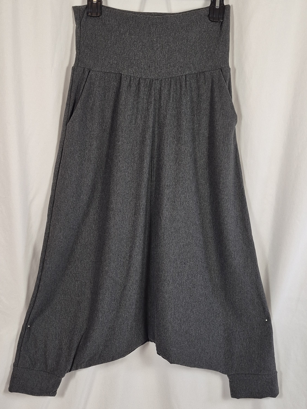 Kiya Tomlin Bamboo Cotton Fleece Drop Crotch / Harem Pants in Dark Gray - Size L